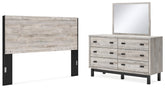 Hoover Furniture Outlet - Ashley Furniture - Vessalli King Panel Headboard, Dresser and Mirror - King Panel Headboard, Dresser and Mirror - B1036B11